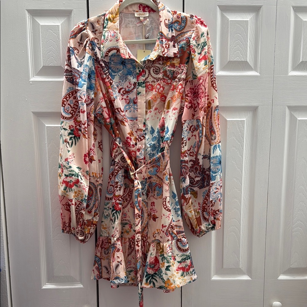 Floral Paisley Button-Up Dress